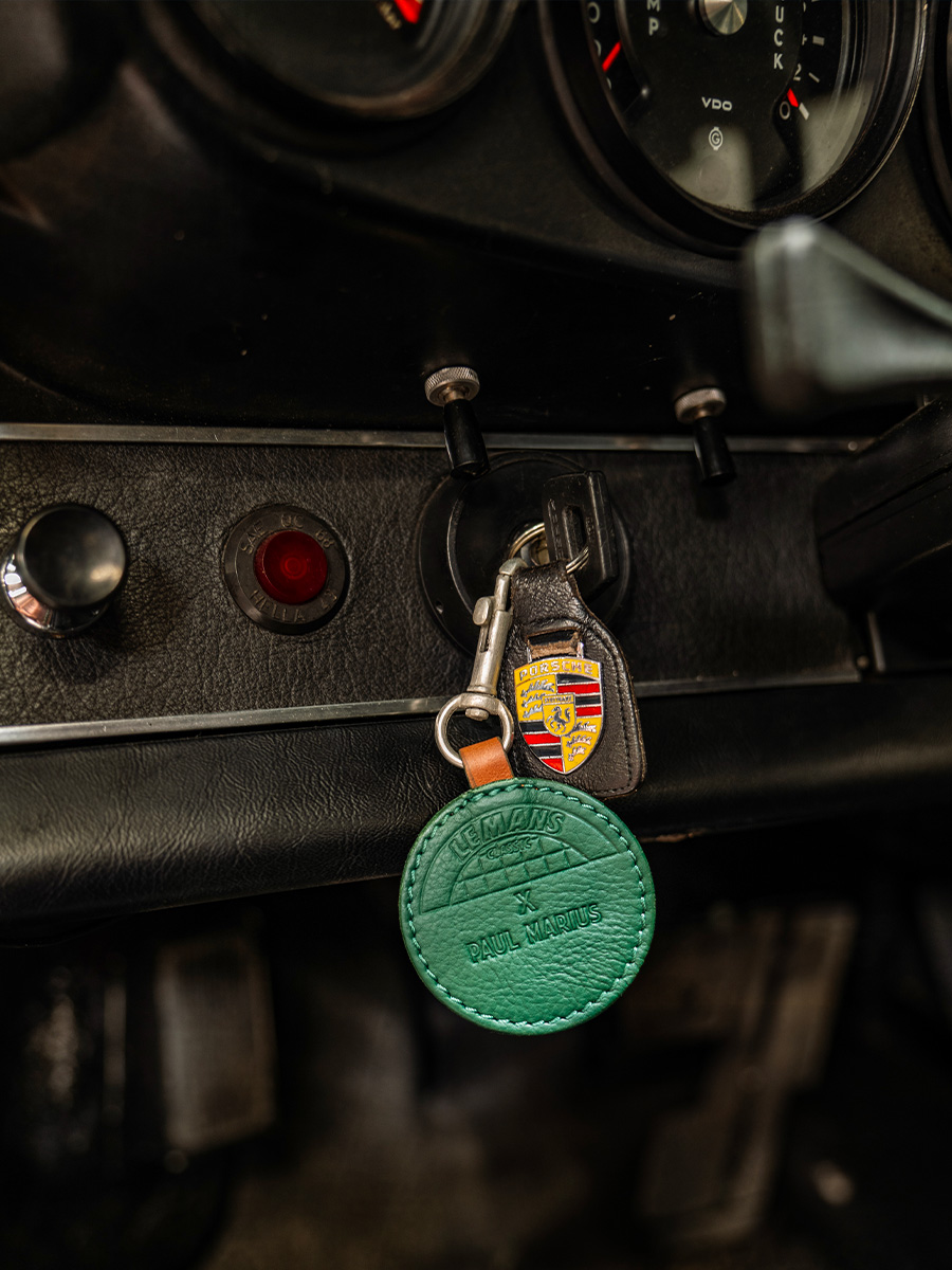 Green Leather Key Ring LePorte Cl s Le Mans Classic PAUL MARIUS