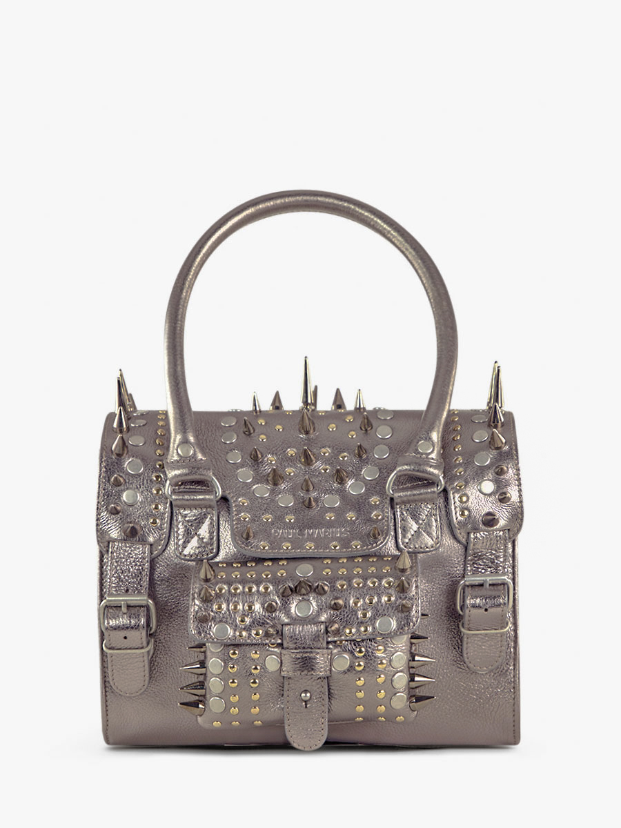 Silver Leather Handbag for Women LeRive Gauche S Edition Noire OPUS IV PAUL MARIUS