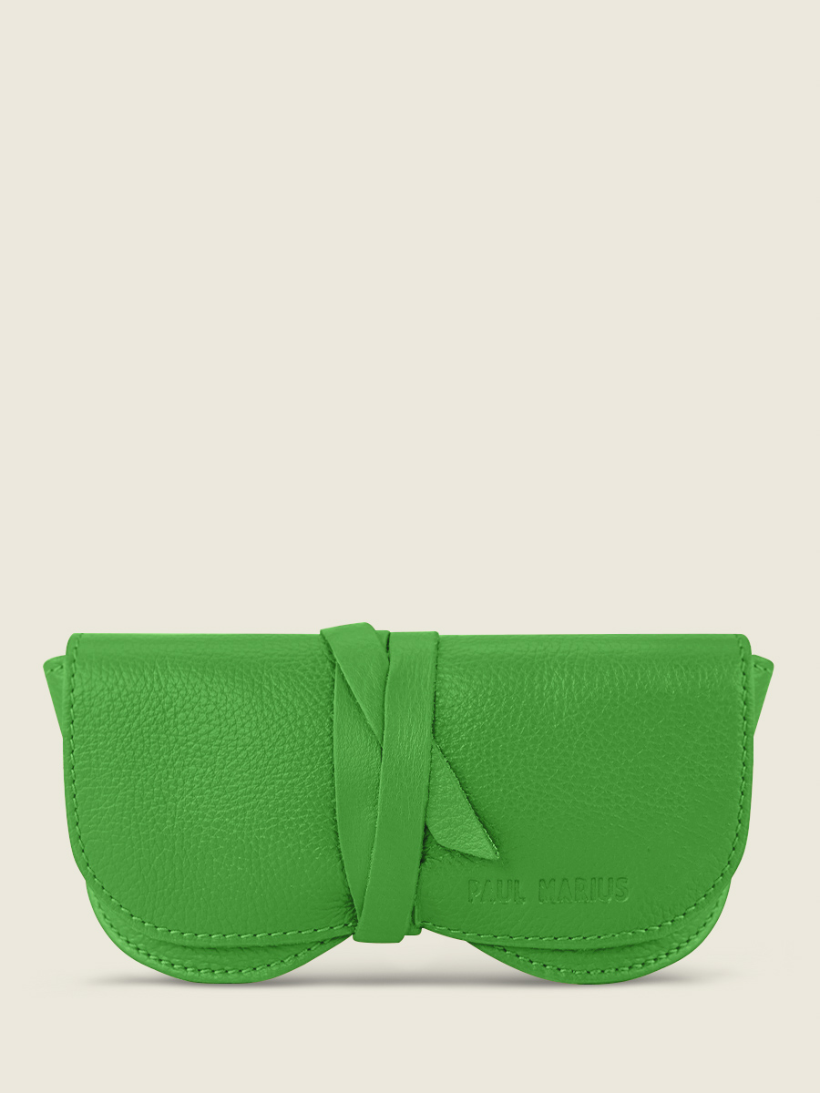 green-leather-glasses-case-letui-a-lunettes-sorbet-kiwi-paul-marius-front-view-picture-m49-sb-gr