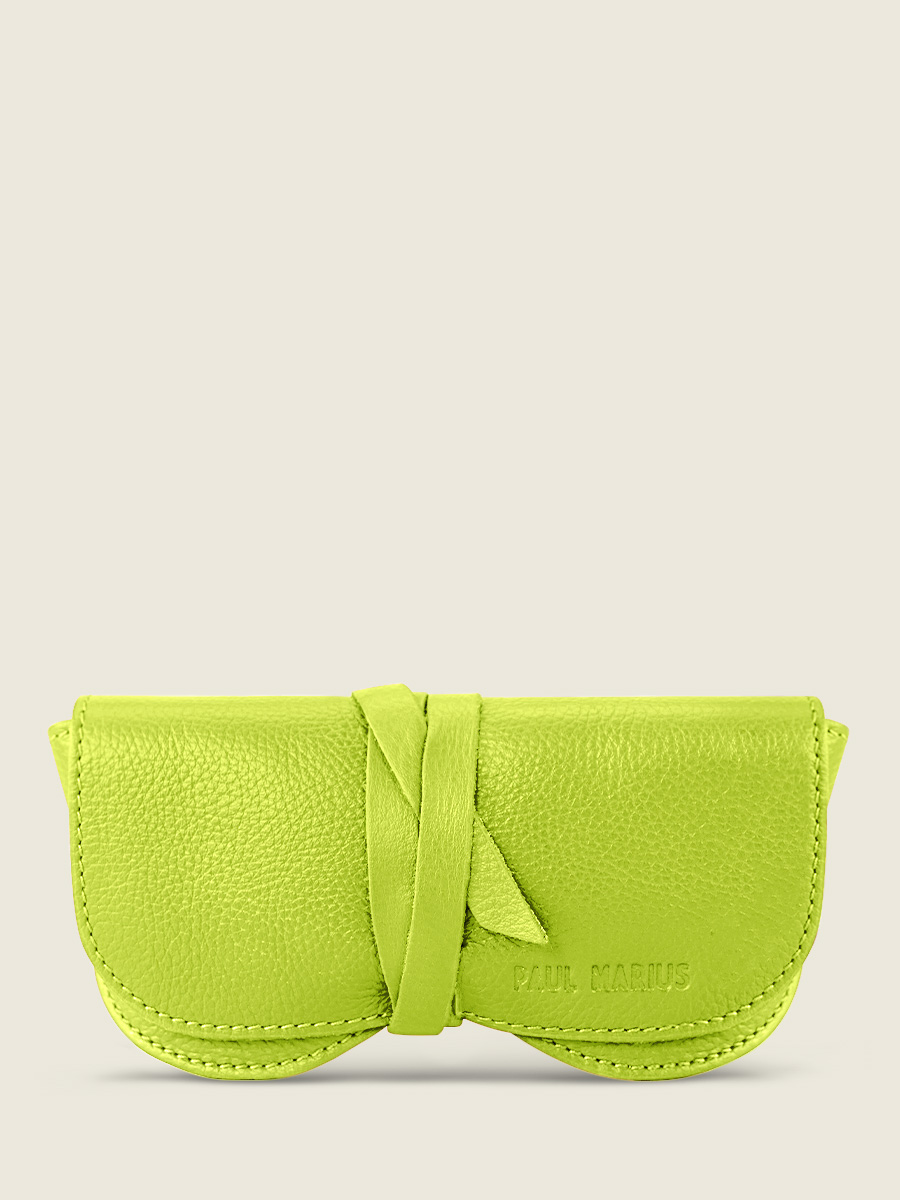 green-leather-glasses-case-letui-a-lunettes-sorbet-apple-paul-marius-front-view-picture-m49-sb-lgr