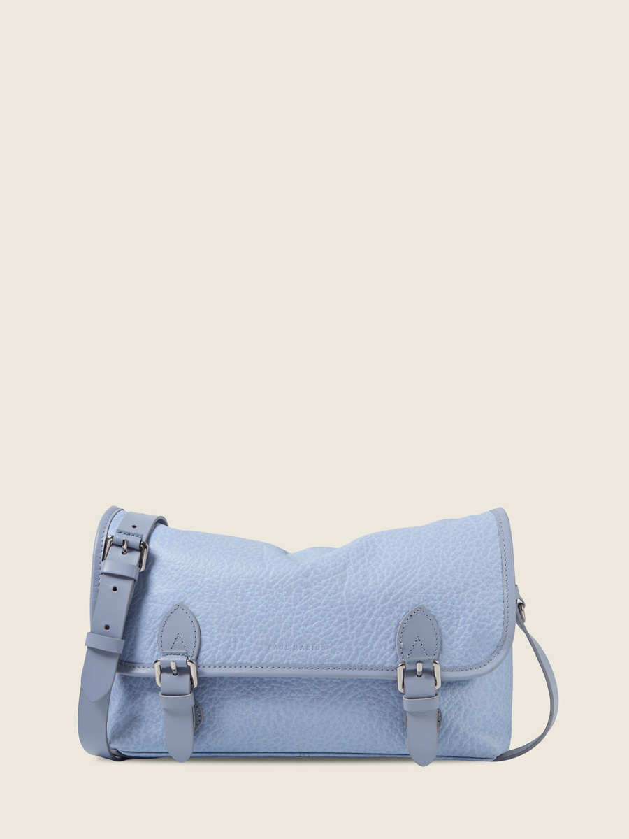 Purple leather crossbody bag Loulou  - Lavender front view