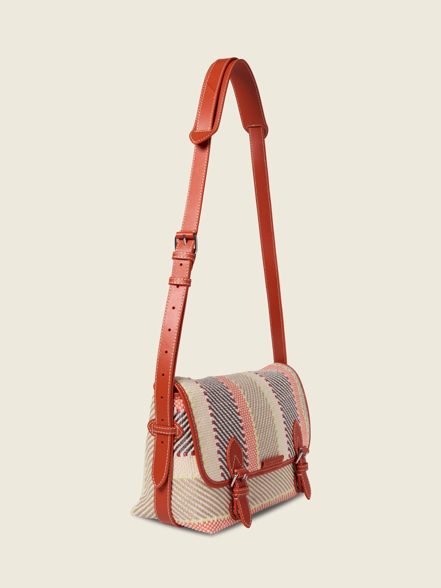Multicoloured raffia crossbody bag Loulou Raphia - Multicolour back view