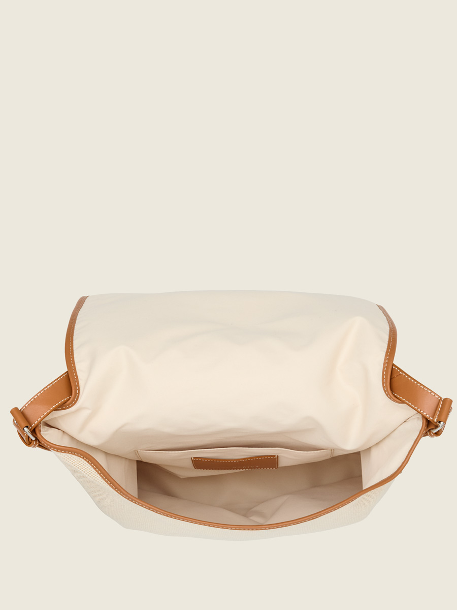 Beige canvas XL crossbody bag Loulou XL Escapade - Beige Canvas focus material photo