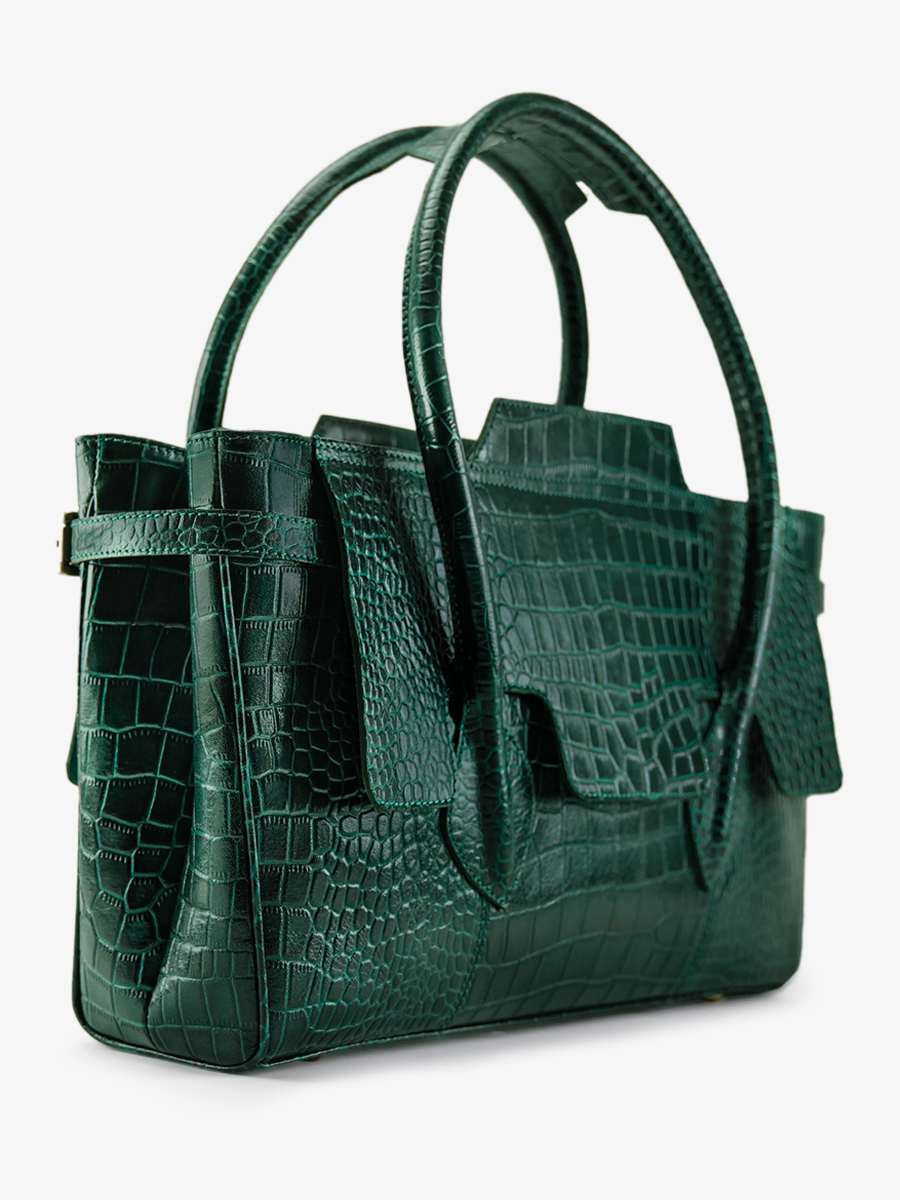 leather-shoulder-bag-for-woman-dark-green-rear-view-picture-madeleine-alligator-malachite-paul-marius-3760125357324