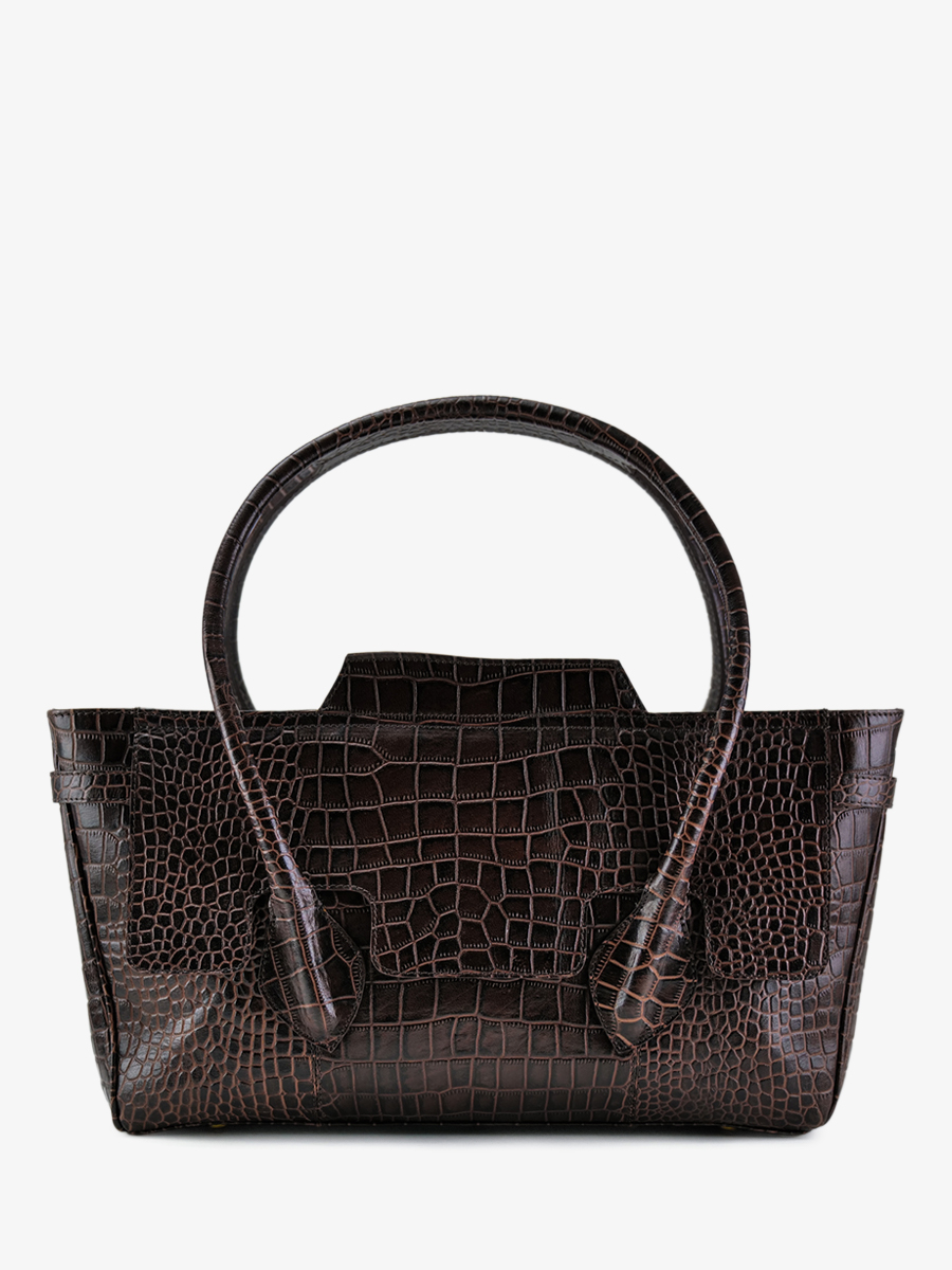 leather-shoulder-bag-for-woman-dark-brown-rear-view-picture-madeleine-alligator-tigers-eye-paul-marius-3760125357430