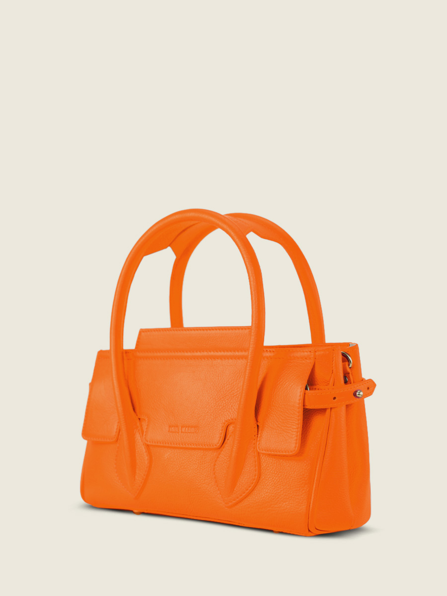 Orange Leather Handbag for Women Madeleine S Sorbet Mango PAUL
