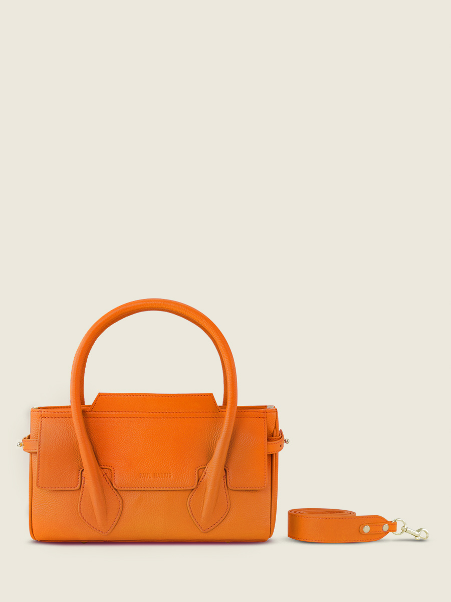 Orange Leather Handbag for Women Madeleine S Sorbet Mango PAUL MARIUS