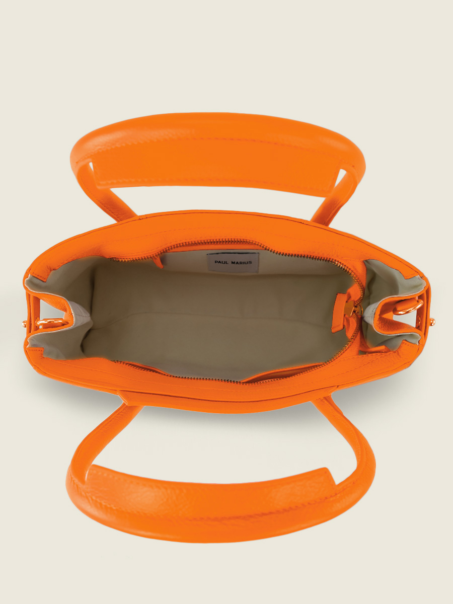 Orange Leather Handbag for Women Madeleine S Sorbet Mango PAUL MARIUS