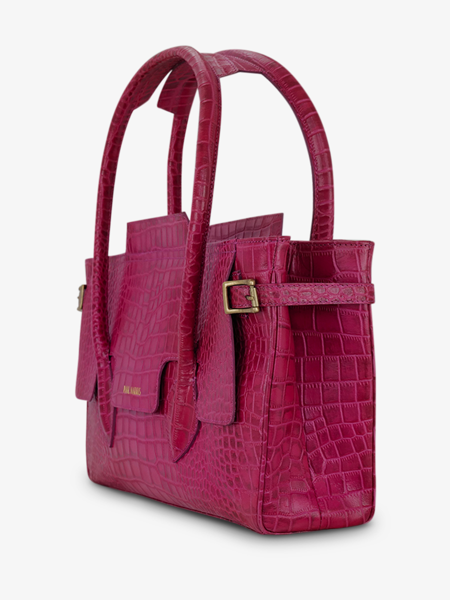 leather-shoulder-bag-for-woman-pink-rear-view-picture-madeleine-alligator-tourmaline-paul-marius-3760125357164