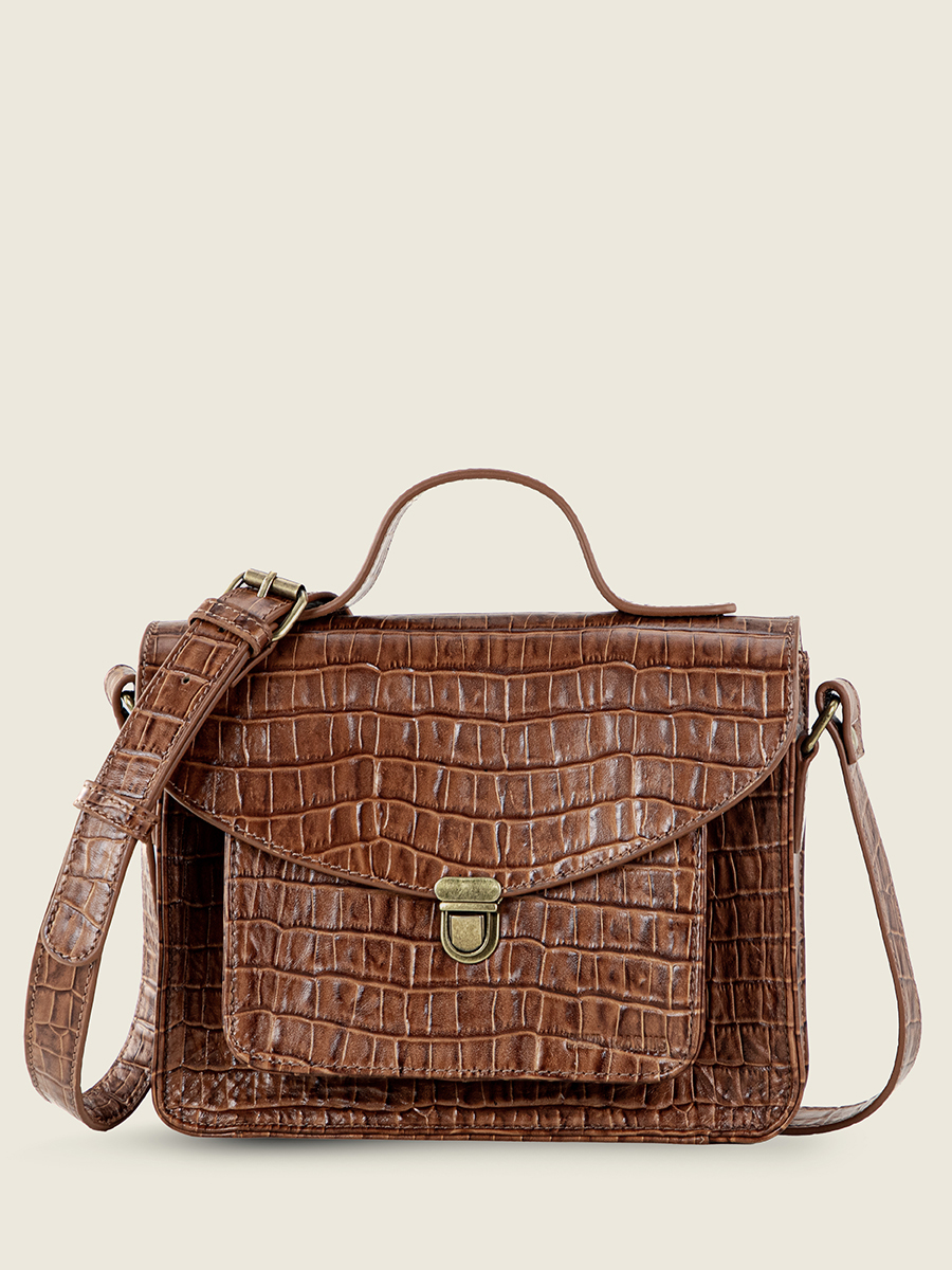 Brown Leather Handbag for Women Mademoiselle George Heritage Brown PAUL MARIUS