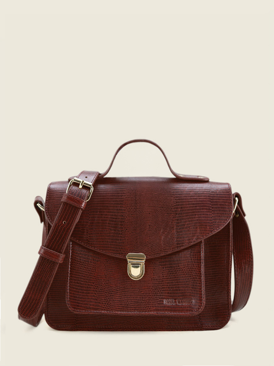 red-leather-handbag-mademoiselle-george-1960-paul-marius-front-view-picture-w05-l-r
