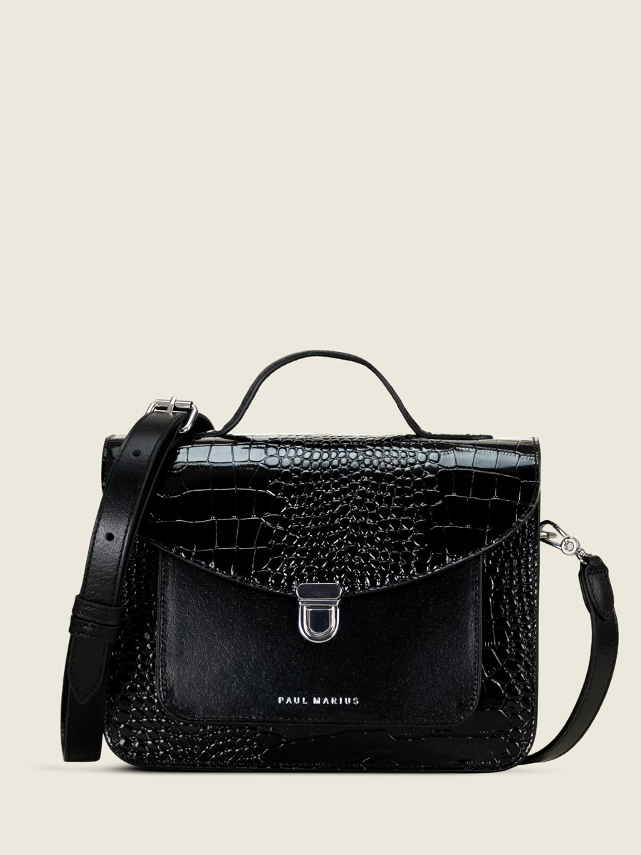 mademoiselle-george-handbag-leather-black-patent-front-view-w05-cr-ver-b