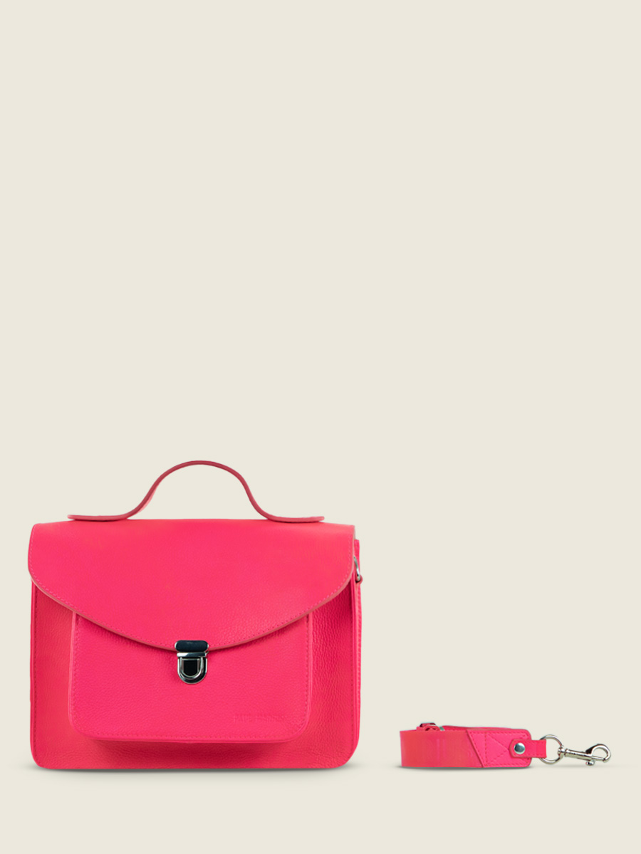 pink-leather-handbag-mademoiselle-george-neon-paul-marius-front-view-picture-w05-ne-pi