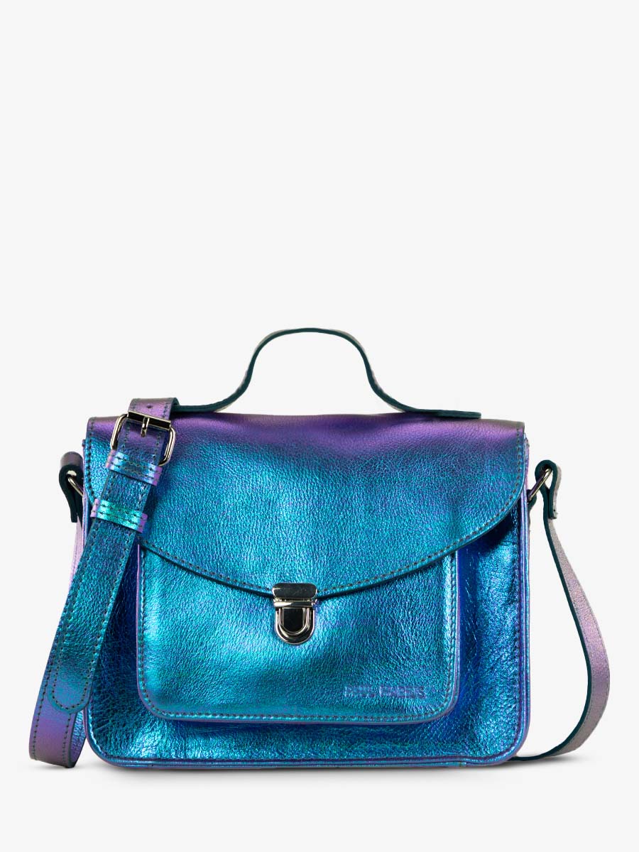 leather hand bag for woman Blue Mademoiselle George Scarabee PAUL MARIUS