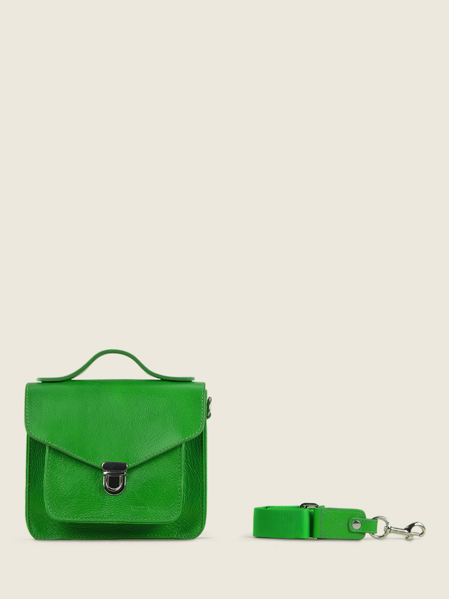 green-leather-mini-cross-body-bag-mademoiselle-george-xs-neon-paul-marius-front-view-picture-w05xs-ne-gr