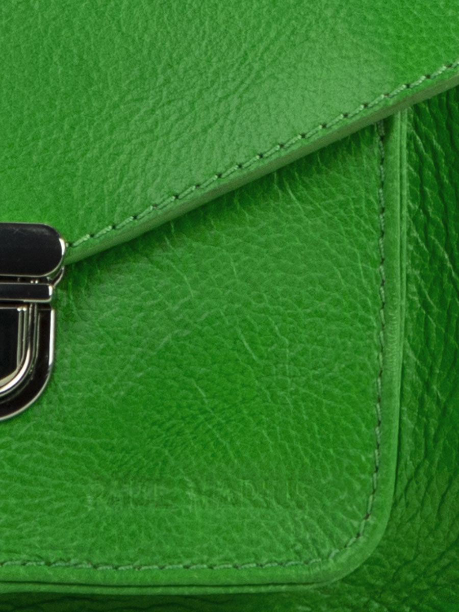 green-leather-mini-cross-body-bag-mademoiselle-george-xs-neon-paul-marius-focus-material-view-picture-w05xs-ne-gr