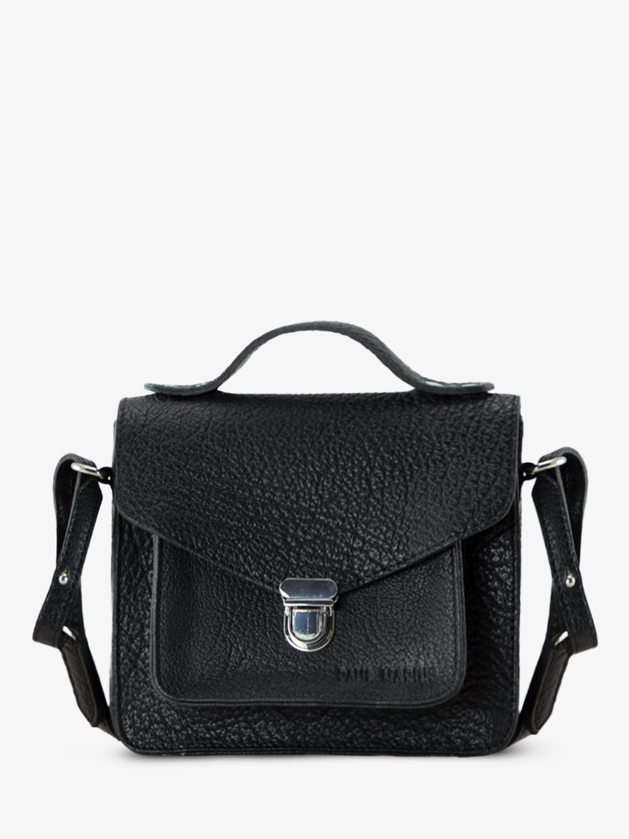 black-leather-handbag-mademoiselle-george-xs-black-paul-marius-front-view-picture-w05xs-b