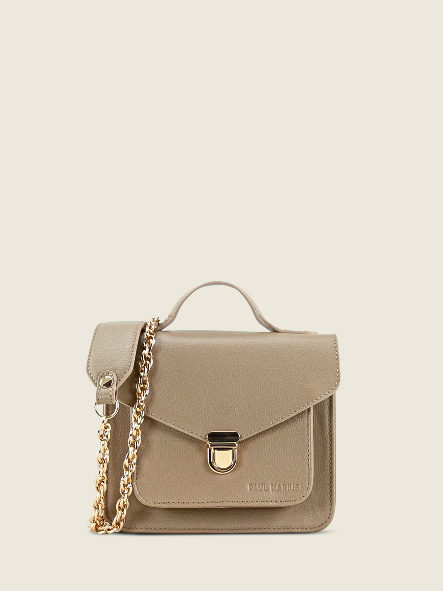 mini-cross-body-bag-leather-mademoiselle-george-xs-n2-taupe-front-view-w105xs-bei