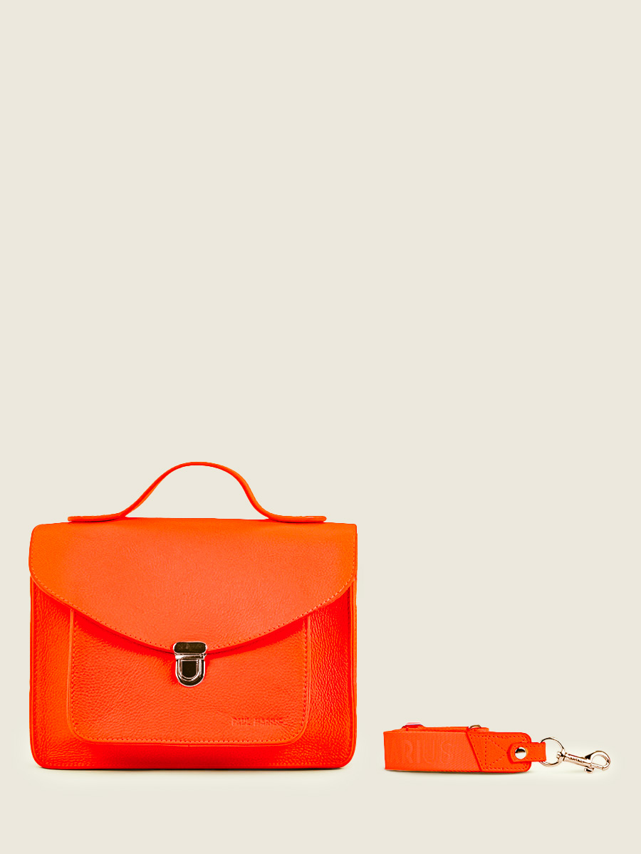 orange-leather-handbag-mademoiselle-george-neon-paul-marius-front-view-picture-w05-ne-o