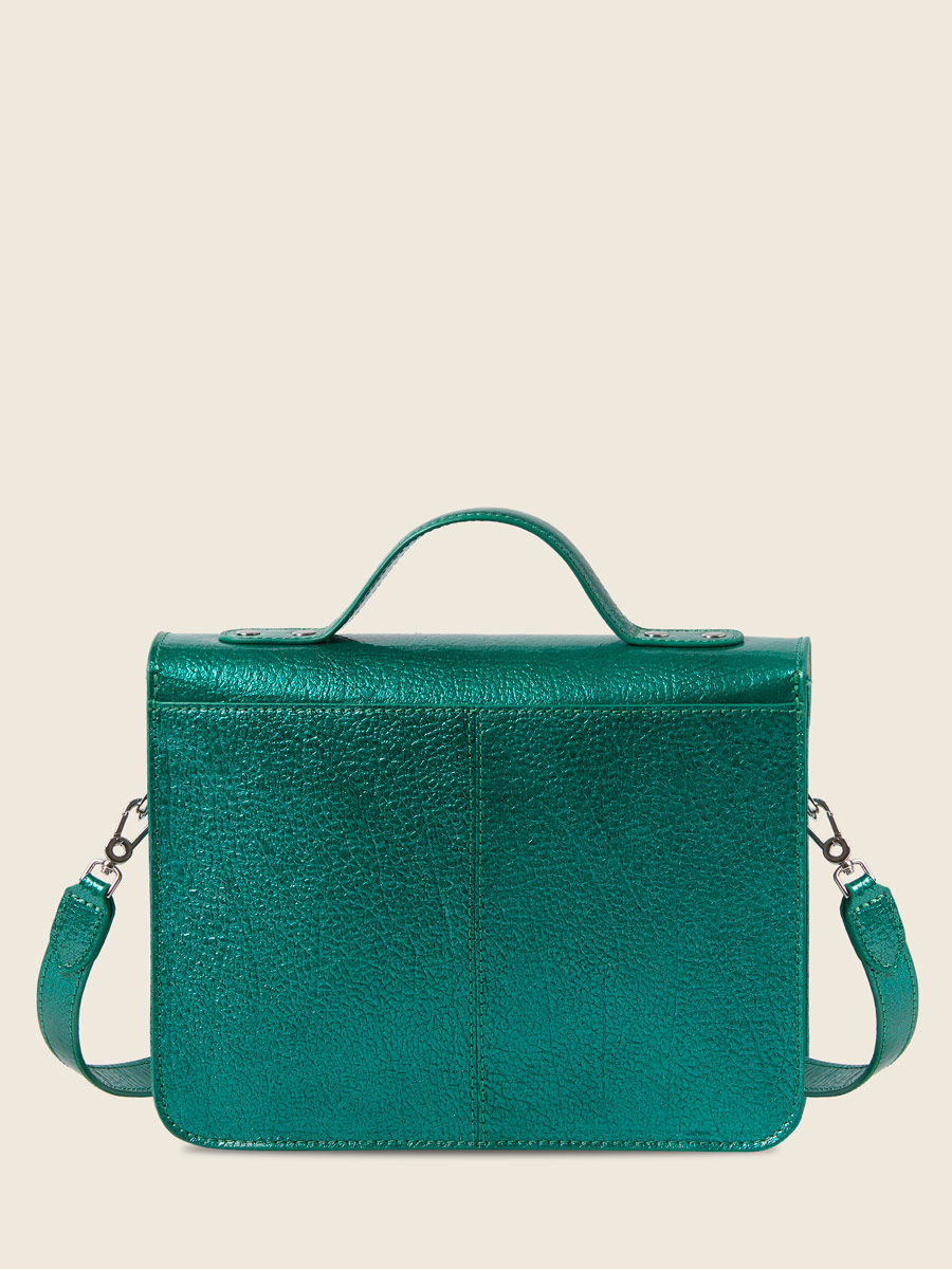 Blue leather handbag Mademoiselle George - Lagoon Star back view