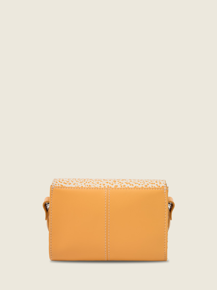 Small orange leather crossbody bag LeMini Indispensable - Orangeade inside view