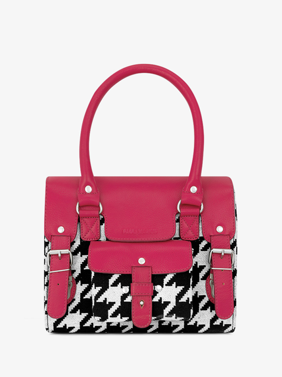 Fuchsia leather store handbag