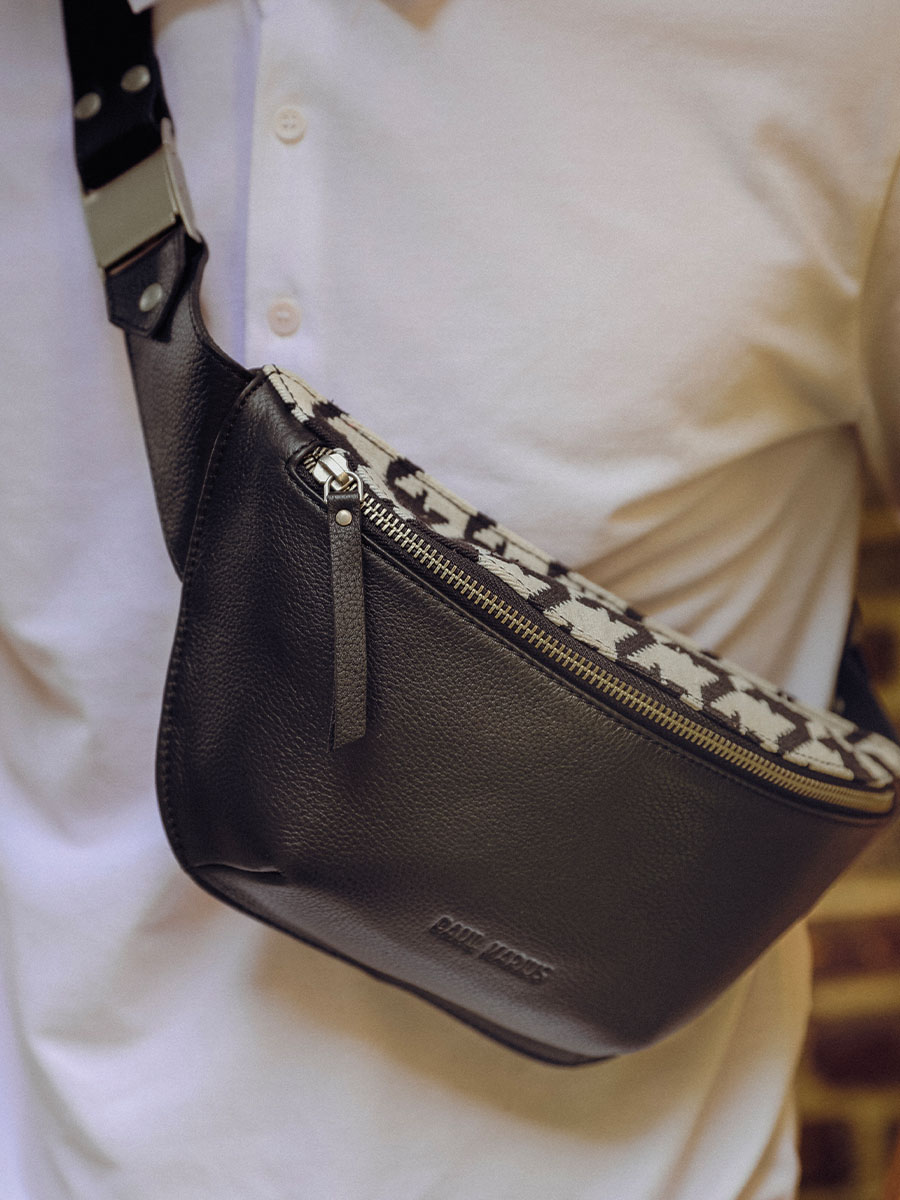 Black Leather Fanny Pack for Women LaBanane Allure Black PAUL MARIUS