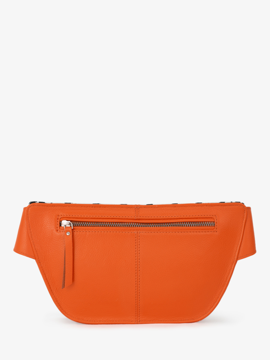Orange Leather Fanny Pack for Women - LaBanane Allure Orange