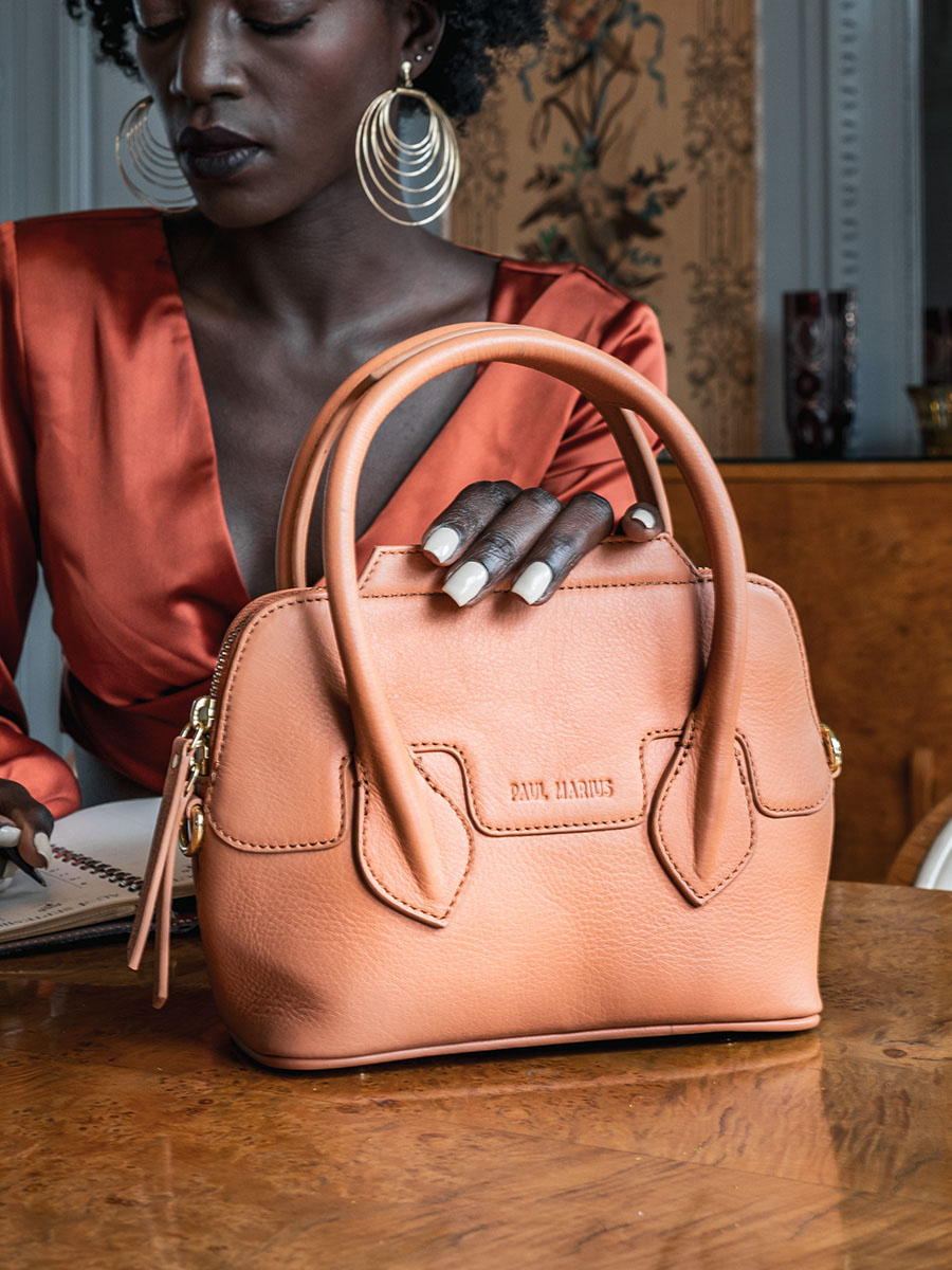 mini-leather-handbag-for-women-brown-matter-texture-gisele-xs-art-deco-caramel-paul-marius-3760125359687