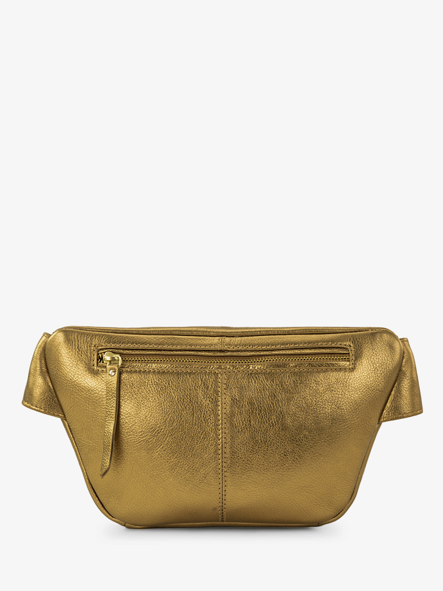 Gold leather fanny pack discount