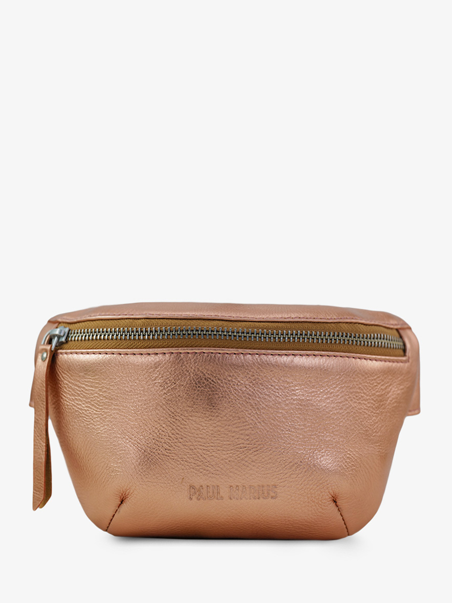 Rose Gold Mini Leather Fanny Pack LaBanane XS Rose Gold PAUL MARIUS