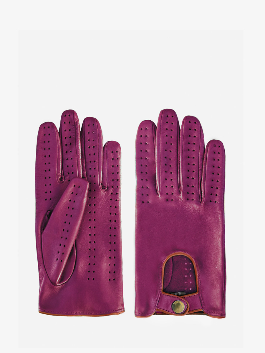 Purple Leather Racing Gloves for Women Racing Gloves Women Allure Zinzolin Light Brown PAUL MARIUS
