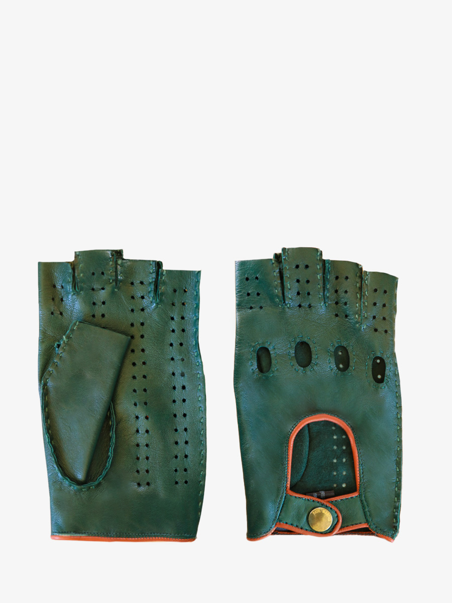 green-leather-racing-mittens-women-allure-paul-marius-front-view-picture