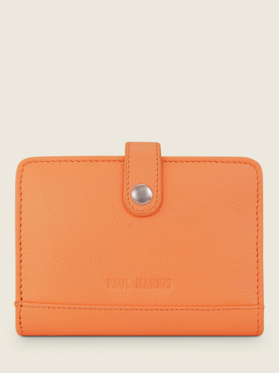orange-leather-wallet-for-women-leportefeuille-jeanne-pastel-apricot-paul-marius-front-view-picture-m34-pt-o
