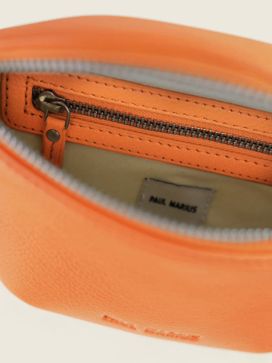 mini-orange-leather-fanny-pack-labanane-xs-pastel-apricot-paul-marius-inside-view-picture-m503xs-pt-o
