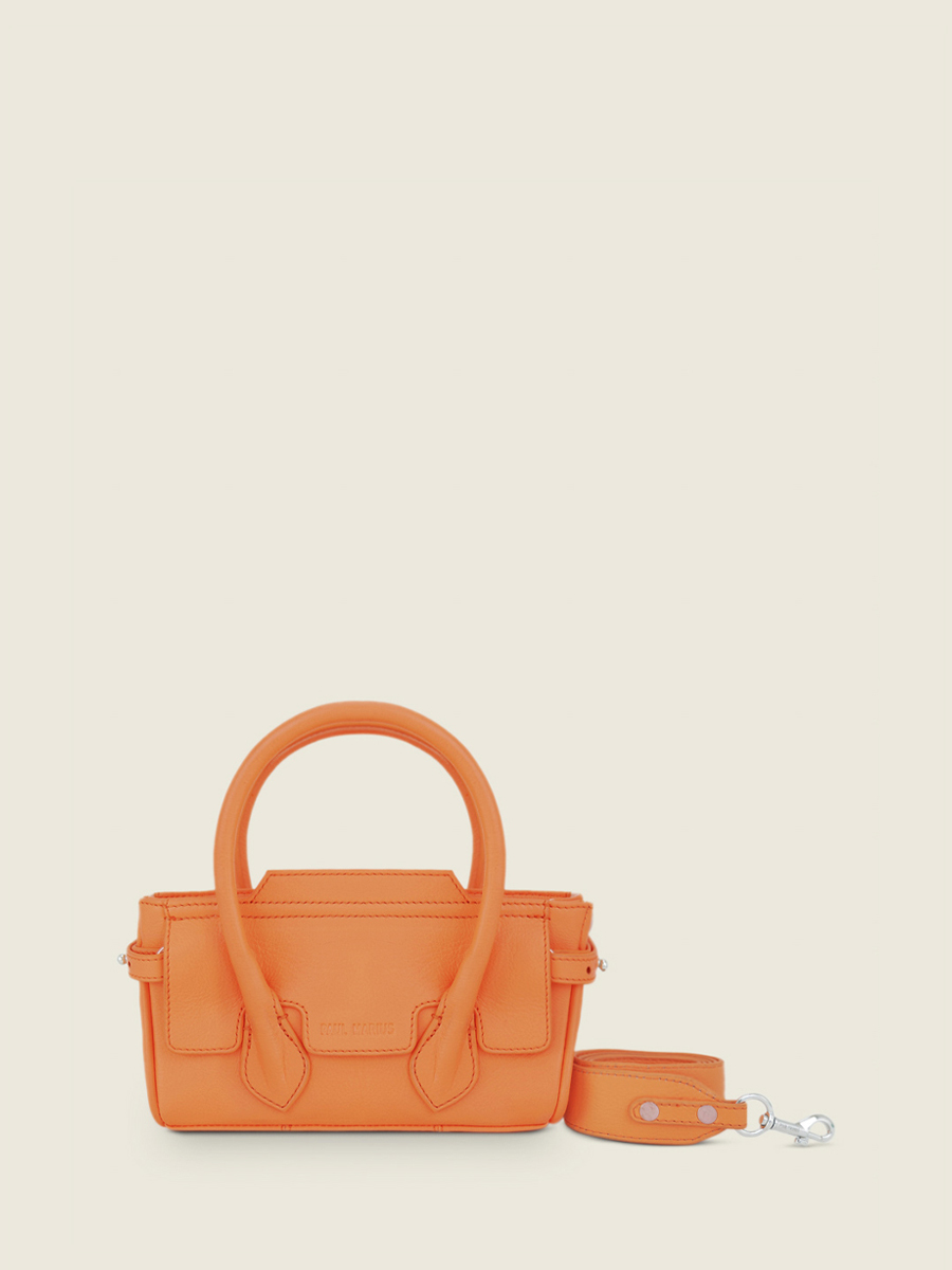 mini-orange-leather-handbag-for-women-madeleine-xs-pastel-apricot-paul-marius-front-view-picture-w31xs-pt-o