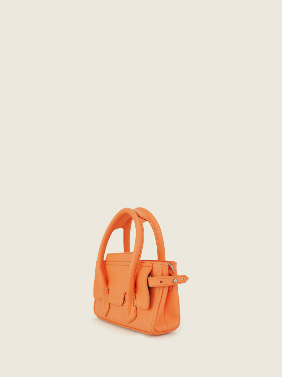 mini-orange-leather-handbag-for-women-madeleine-xs-pastel-apricot-paul-marius-side-view-picture-w31xs-pt-o