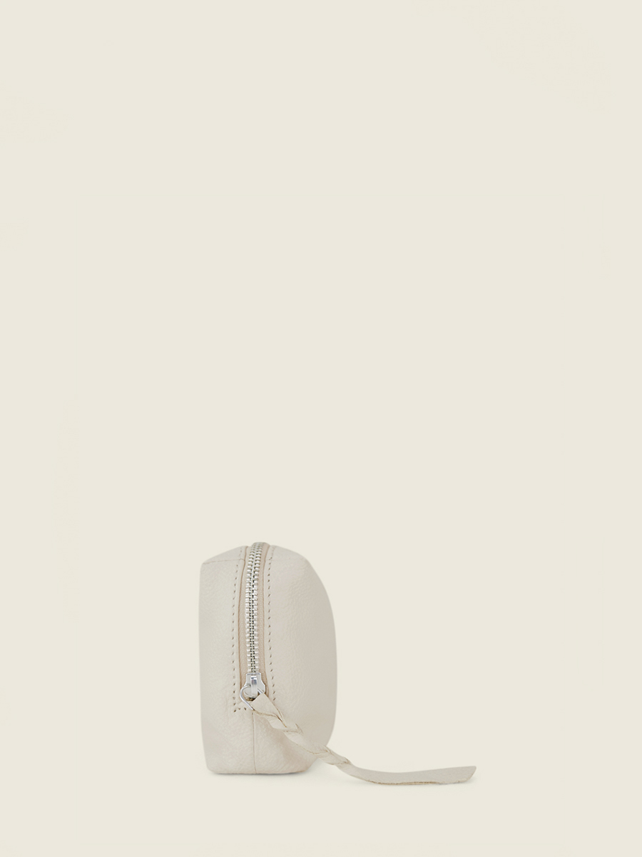 White Leather Makeup Bag - Adèle Pastel Chalk