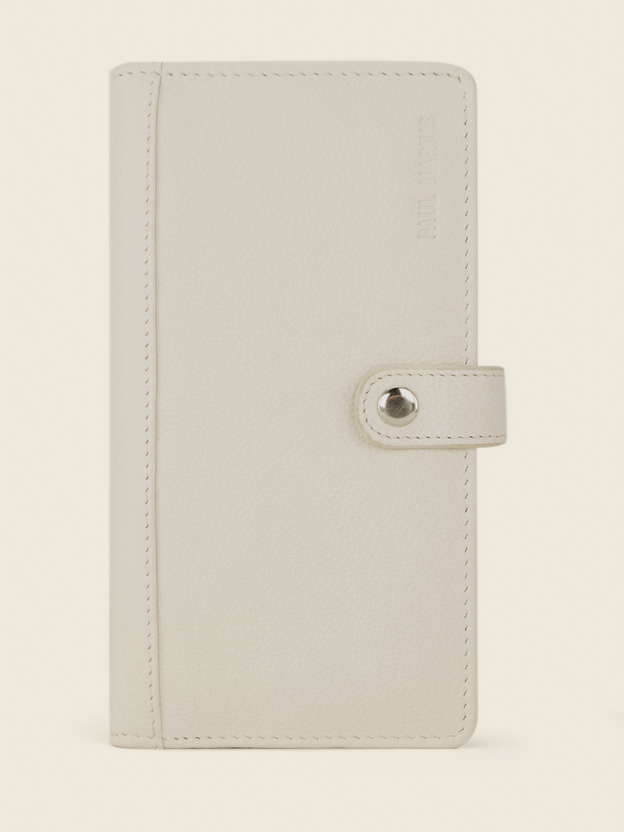 white-leather-wallet-for-women-leportefeuille-charlotte-n2-pastel-chalk-paul-marius-front-view-picture-m67-pt-w
