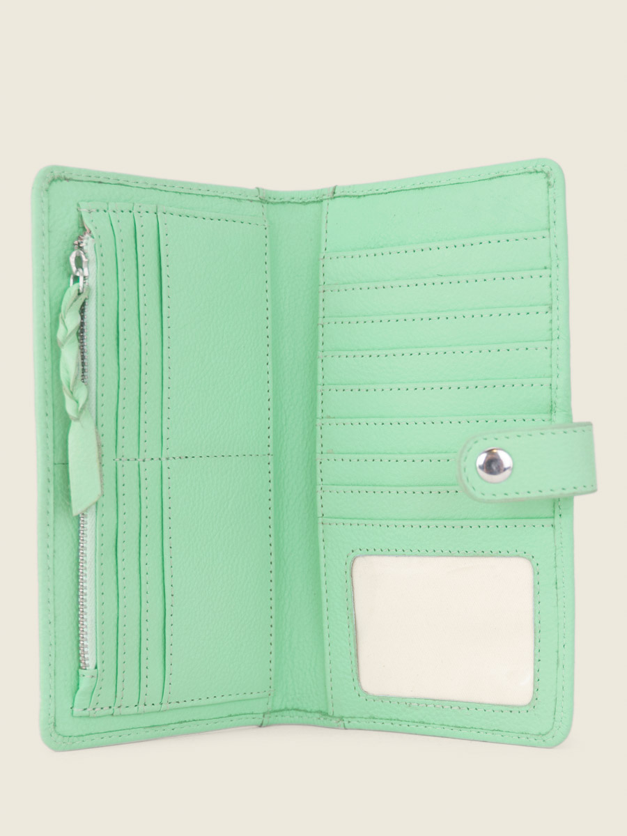 green-leather-wallet-for-women-leportefeuille-charlotte-n2-pastel-mint-paul-marius-back-view-picture-m67-pt-gr