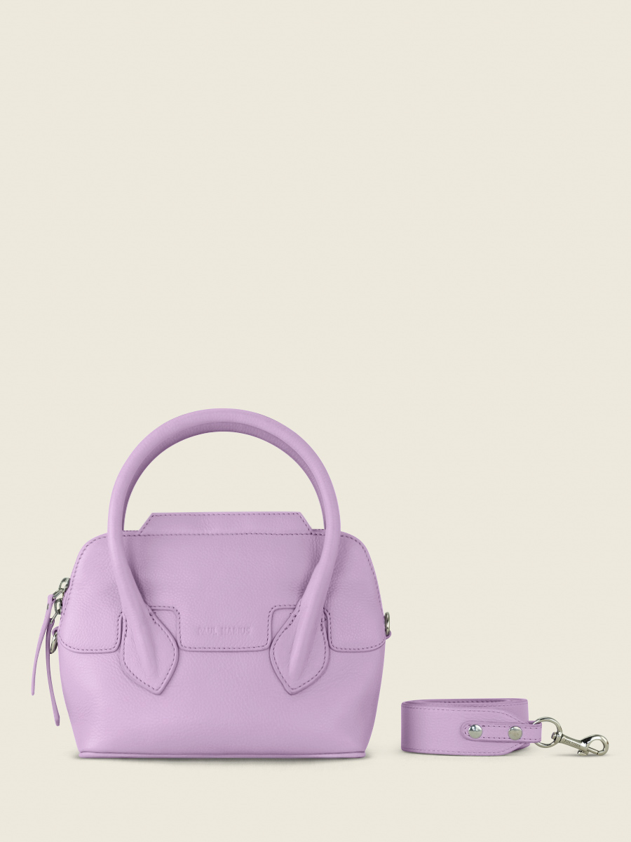 Mini Purple Leather Handbag for Women Gis le XS Pastel Lilac PAUL MARIUS