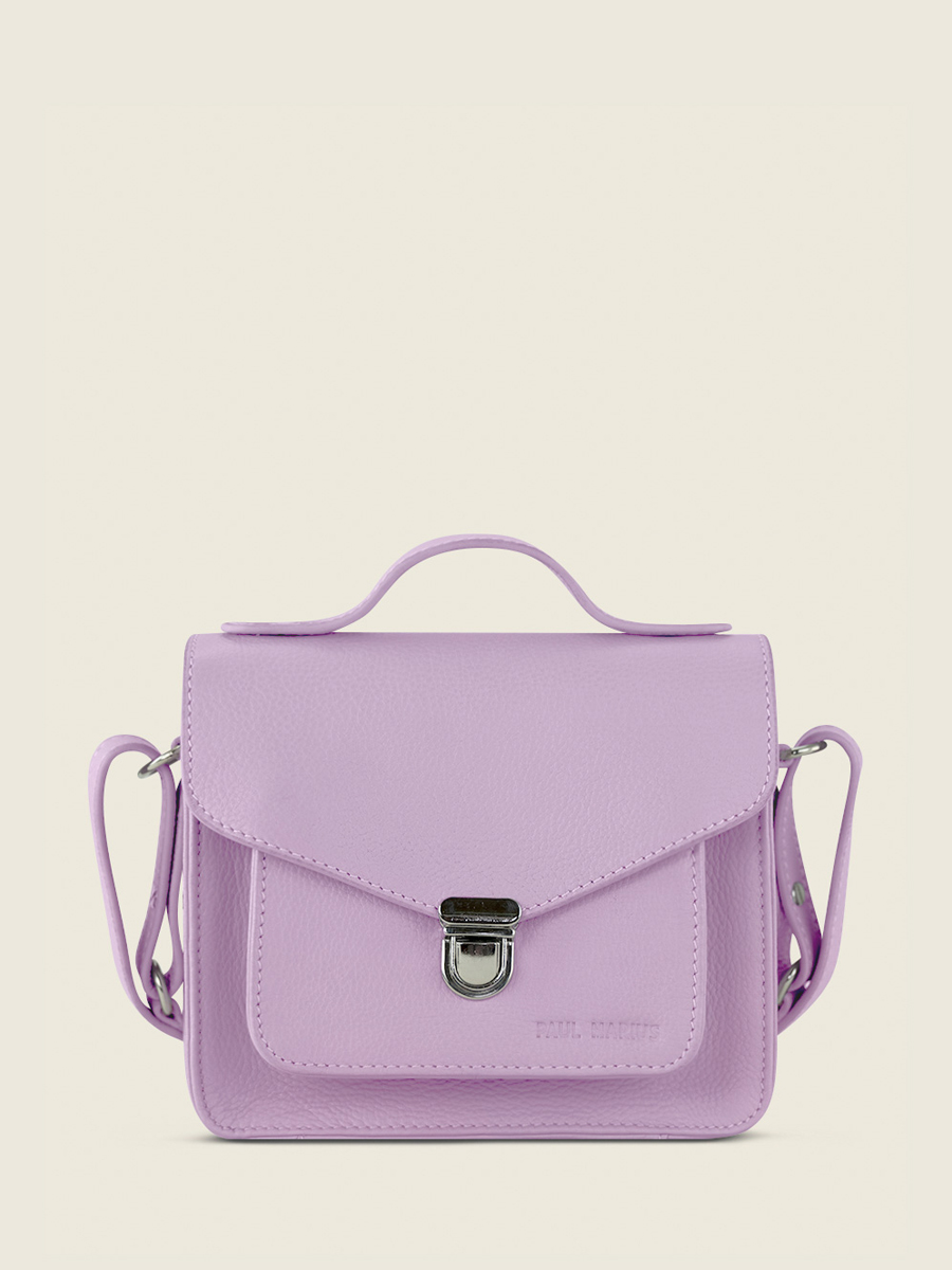 Mini Purple Leather Cross Body Bag for Women Mademoiselle George XS Pastel Lilac PAUL MARIUS