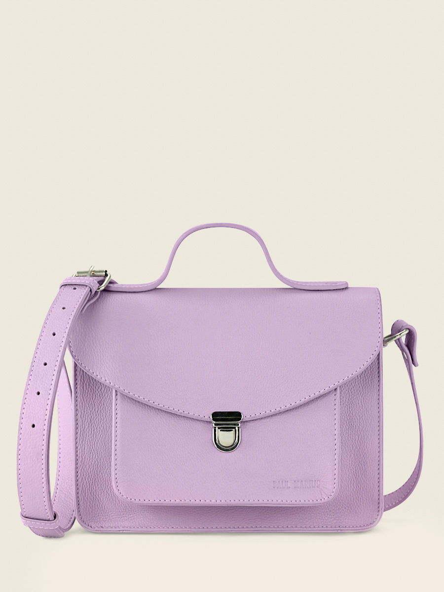Purple Leather Cross Body Bag for Women Mademoiselle George Pastel Lilac PAUL MARIUS