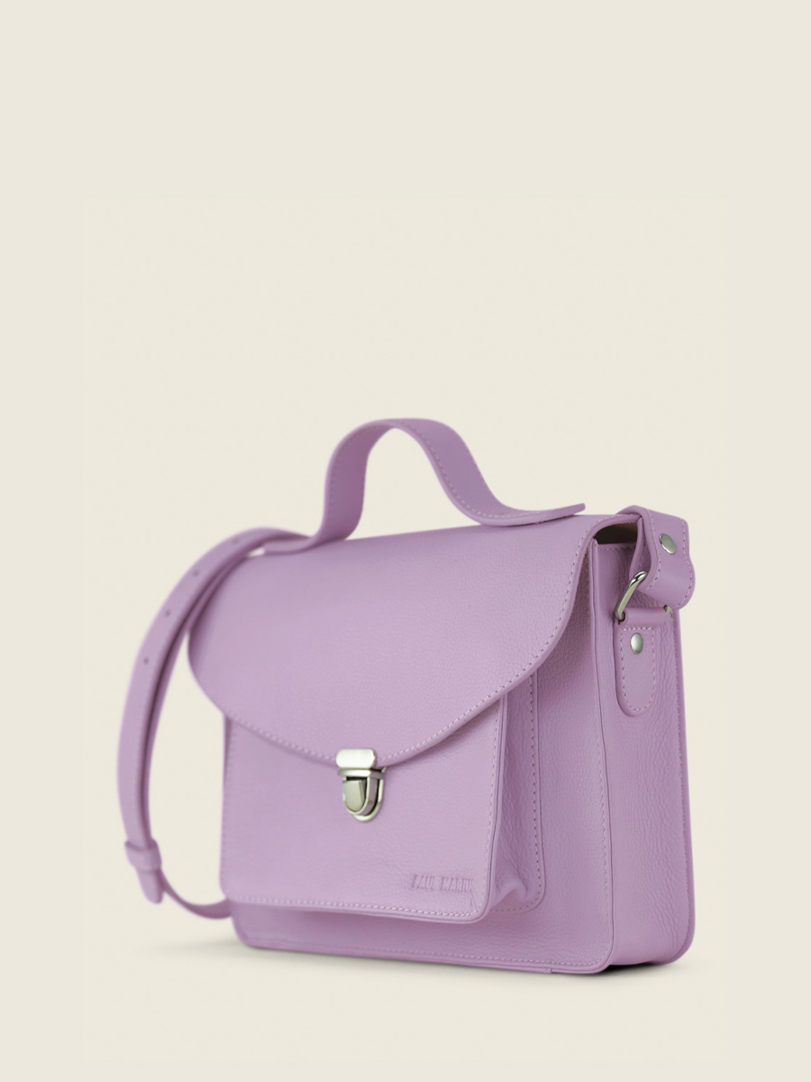 Purple leather satchel online
