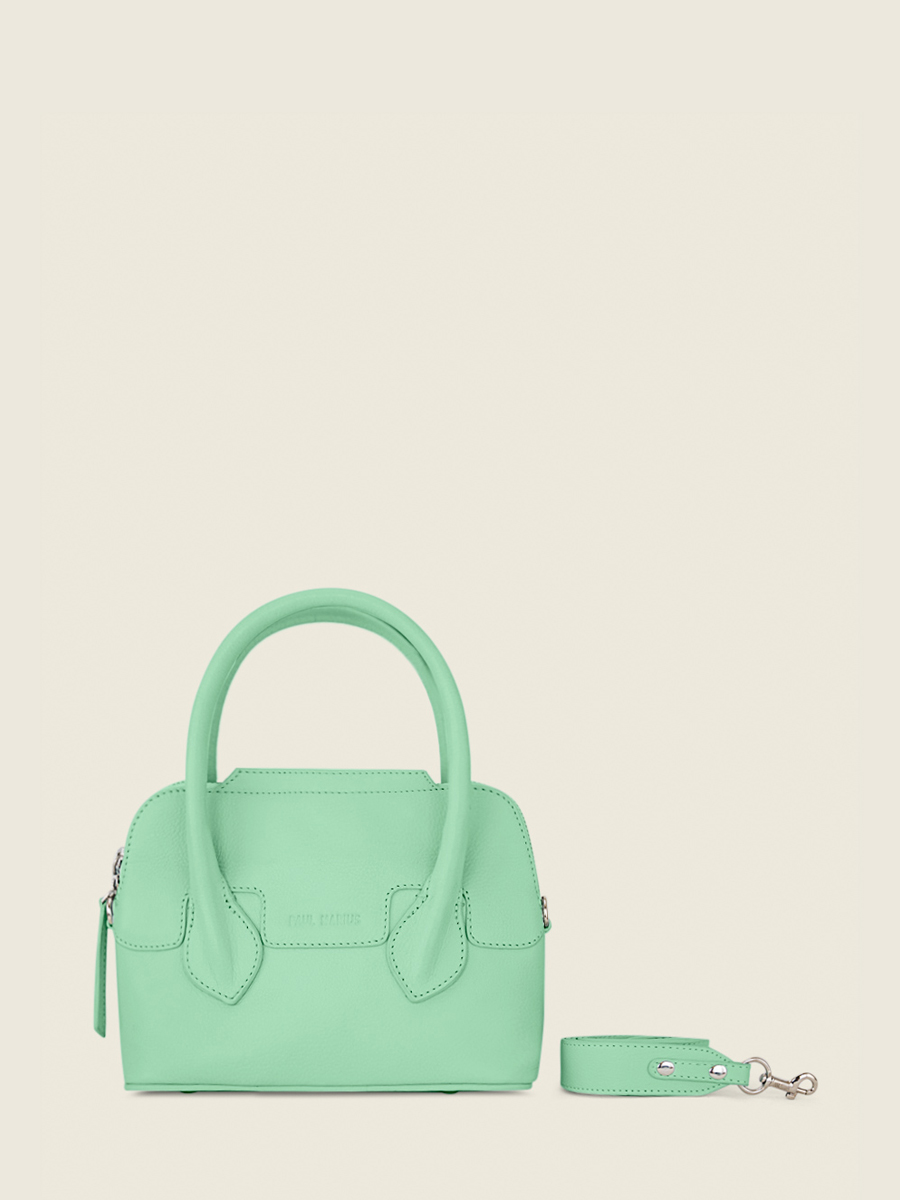 mini-green-leather-handbag-for-women-gisele-xs-pastel-mint-paul-marius-front-view-picture-w32xs-pt-gr