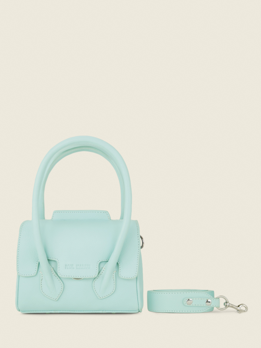 Mini Blue Leather Handbag for Women Colette XS Pastel Baby Blue PAUL MARIUS