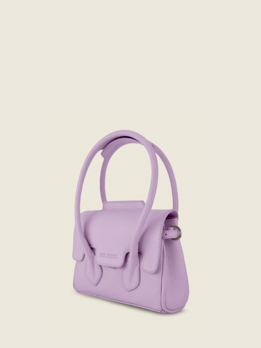 Lilac leather handbags top