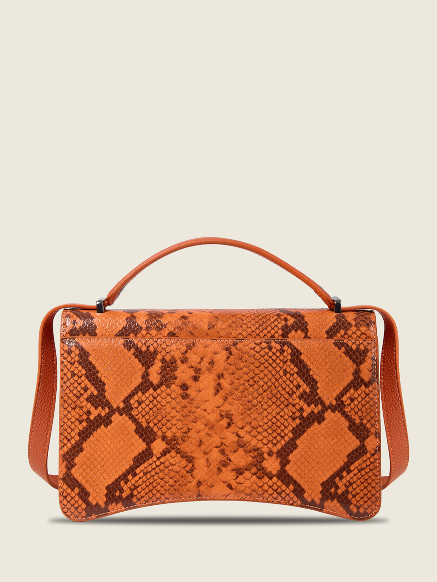 Amber python leather handbag Madame George Python - Ambre ambient view