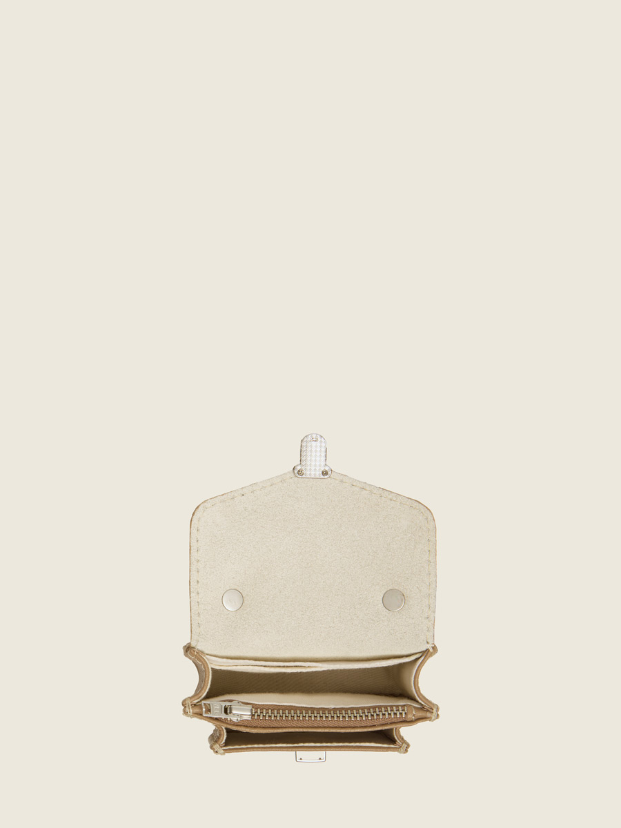 Taupe Mademoiselle George Nano Bag Charm Wallet focus material photo