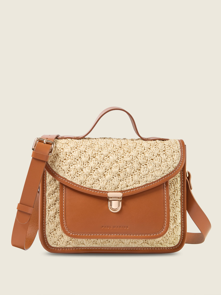 Raffia and leather handbag Mademoiselle George - Raphia front view